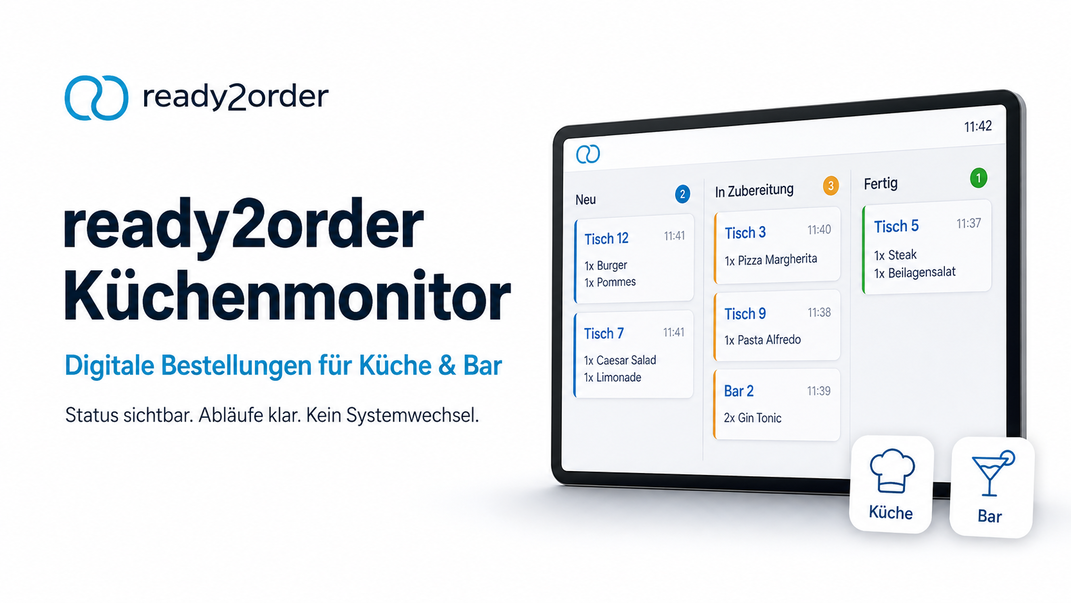 ready2order Küchenmonitor: Gibt es ein KDS für Küche und Bar?